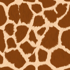 Hand drawn Seamless pattern of Giraffe print, Detail skin of Giraffe, Realistic Giraffe pattern
