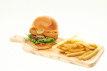 hamburger on a white background