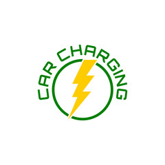 Electric car charging station icon isolated on white background