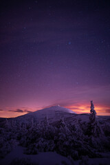 Incredible sunrise moment - tranquility in nature on a beautiful winter night