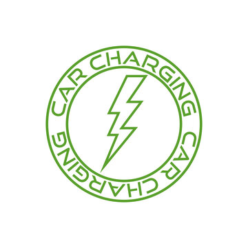 Electric car charging station icon isolated on white background