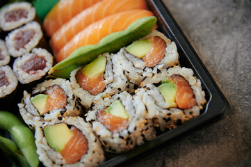 a sushi and chopsticks japan food