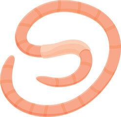 Round worm icon cartoon vector. Soil compost. Red mascot