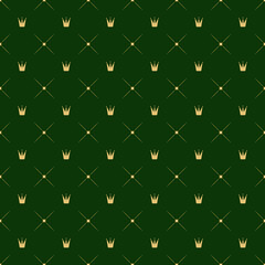 luxury vector crown pattern gold style on green background for premium royal party, shop, restaurant, menu, kids design background, poster, t shirt, web site, sale banner. 10 eps