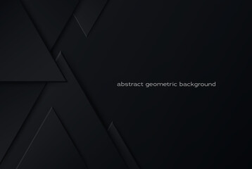 Abstract vector background with black triangles, composition with triangular shapes and shadows. Modern cover design.