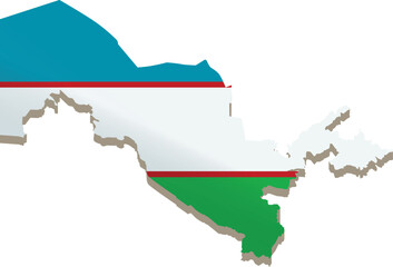 Uzbekistan landmark icon cartoon vector. Flag map. Islam money