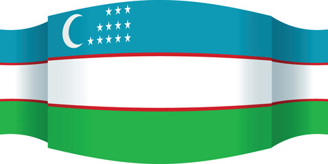 Uzbekistan ribbon flag icon cartoon vector. Tashkent people. Cover day