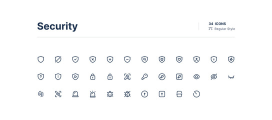 Security UI Icons Pack Line Style