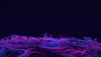 Digital database cyberspace. Flow of colored particles. Decoding algorithms hacked software. Futuristic digital background. 3d rendering. © Mykola