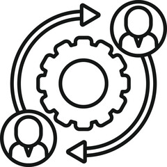 Gear company icon outline vector. Eco united