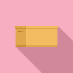 Carton box icon flat vector. Eco bag