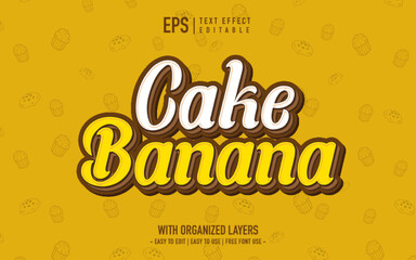 banana cake text effect