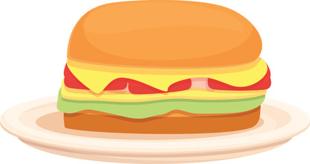 Portugese hamburger icon cartoon vector. Portuguese food. Tart cod