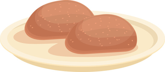 Meat food icon cartoon vector. Portugal belem. Cuisine tart