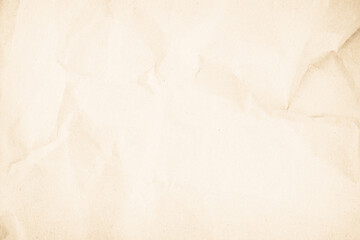 Brown recycled kraft paper crumpled vintage texture background for letter. Abstract parchment old retro page grunge blank.	
