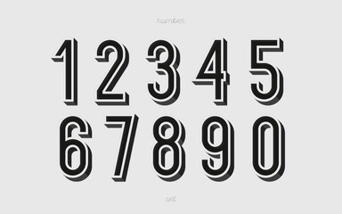 Number set 3d bold style modern typography for animation, t shirt, racing, game, poster, birthday, decoration, promotion, sale banner, printing on fabric. Cool font. vector 10 eps