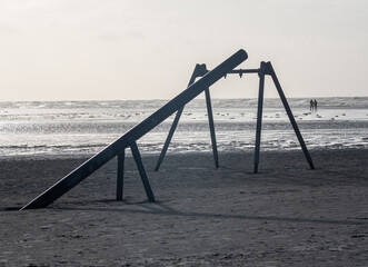 North Sea landscape in Sankt Peter-Ording, Germany.