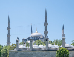 Sultan Ahmed Mosque against blue sky