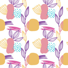 vector teenage seamless neon pattern naive style