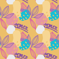 vector teenage seamless neon pattern naive style