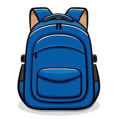 blue backpack or school bag