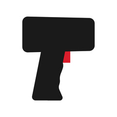 Speed ​​gun pictogram vector illustration. Speed measuring device.