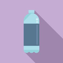 Water bottle icon flat vector. Eco plastic