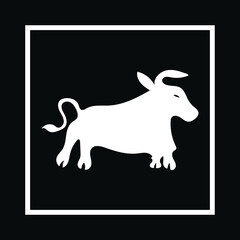 White bull vector animal logo