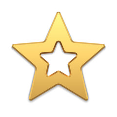 Obraz premium Bright luxury golden star metallic surface 3d template vector illustration