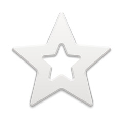 Obraz premium Five pointed white star 3d vector illustration