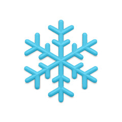 Blue ice snowflake realistic 3d vector illustration