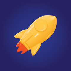 rocket 3d icon