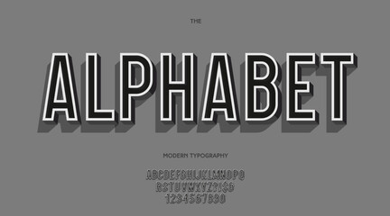 Vector brand alphabet 3d bold style for banner, infographics, motion graphic, party poster, book, music, t shirt, flyer, decoration, printing, industrial. Cool typeface. Trendy alphabet. 10 eps