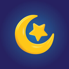 moon and stars on blue background