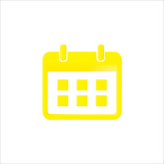 calendar 3d icon with yellow color