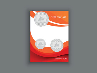 Brochure design, modern cover layout, annual report, poster, A4 flyer with waves. Vector graphics.
