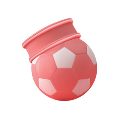 red soccer ball on white background