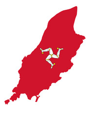 The Isle of Man map with flag europe cartography