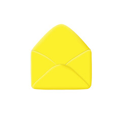 yellow mail 3d icon isolated on white