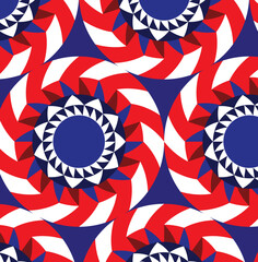 Fototapeta premium Abstract Hand Drawing Retro Geometric Wheels Seamless Vector Pattern Isolated Background