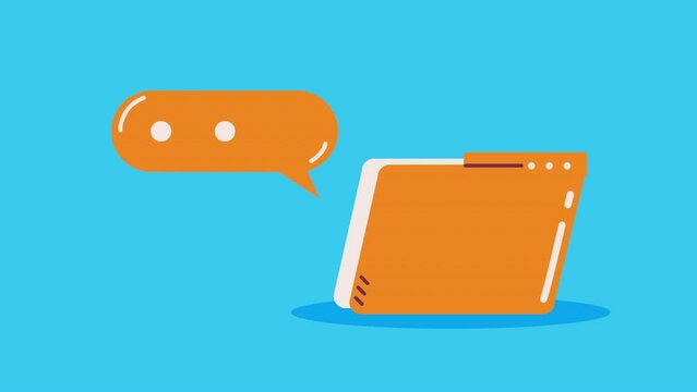 folder file documents with speech bubble