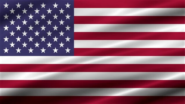 Texture background with a waving flag of the United States of America (USA) on a fabric. Flag video for design and advertising. 3D-Illustration. 3D-rendering