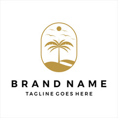 Coastal resort logo design vector template