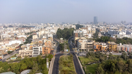 Aerial view of San Borja district in Lima.