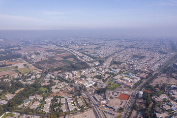 Aerial view of La Molina district in Lima.