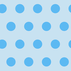 Polka dot seamless pattern for textile design, blue simple geometric background