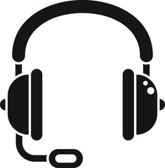 Agent headset icon simple vector. Service support