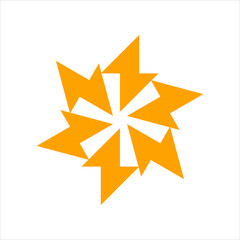 Hexagon thunder volt icon logo vector template