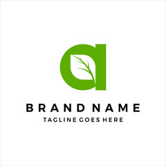 Letter A leaf icon logo vector template