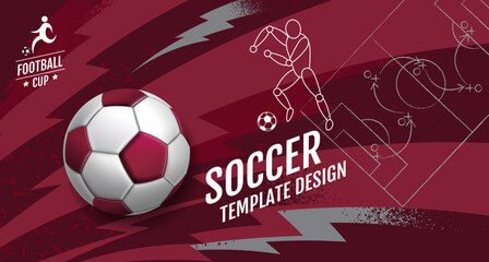 Soccer Template design , Football banner, Sport layout design, vector illustration © momo design